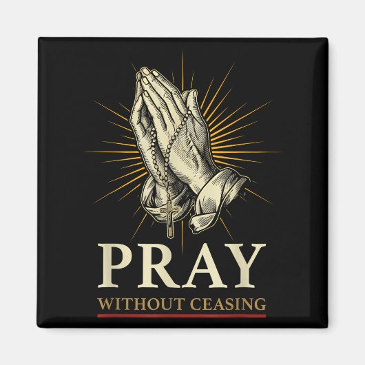 Praying Hands Jesus Cross Rosary Faith Devotion Pr Magnet (Vorne)