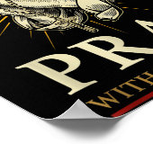 Praying Hands Jesus Cross Rosary Faith Devotion Pr Poster (Ecke)