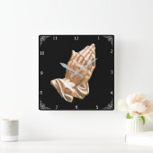 PRAYING HANDS QUADRATISCHE WANDUHR (Zuhause)