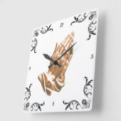 PRAYING HANDS QUADRATISCHE WANDUHR (Winkel)