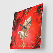 PRAYING HANDS QUADRATISCHE WANDUHR (Winkel)