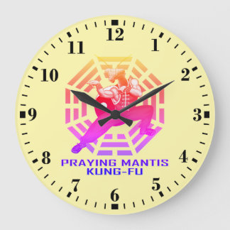 Praying Mantis Kung-Fu Große Wanduhr