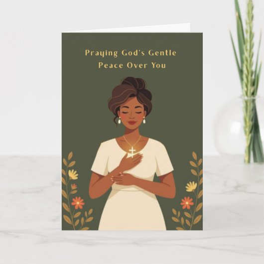 Praying Peace Greeting Card Feiertagskarte (Vorderseite)