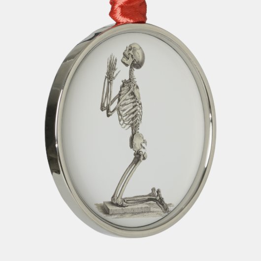Praying Skeleton Silbernes Ornament (Rechts)