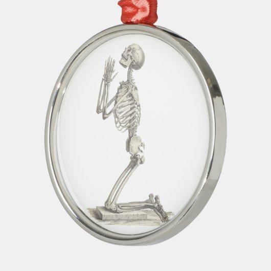 Praying Skeleton Silbernes Ornament (Links)