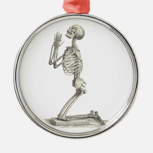 Praying Skeleton Silbernes Ornament (Vorne)