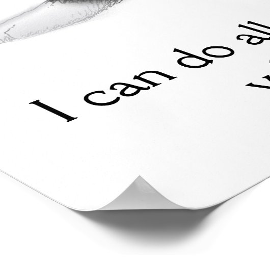 Praying Tuxedo Kitten Philippians 4:13 Poster (Ecke)