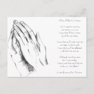 Prayinghand, ich bete, ich werde Zeuge seinAls ich Postkarte