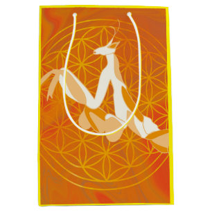 Prayismantis, Blume des Lebens, blau, mandala,zen Mittlere Geschenktüte