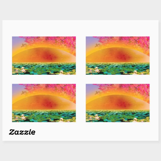 PRAYMANTIS AM SONNENSATZ RECHTECKIGER AUFKLEBER (Blatt)