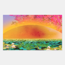 PRAYMANTIS AM SONNENSATZ RECHTECKIGER AUFKLEBER