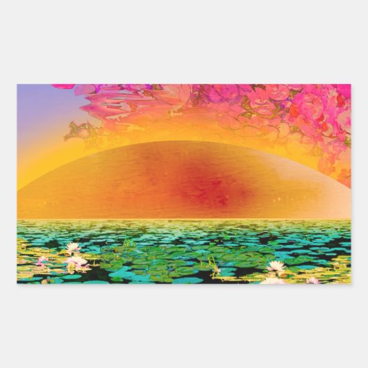 PRAYMANTIS AM SONNENSATZ RECHTECKIGER AUFKLEBER (Vorderseite)