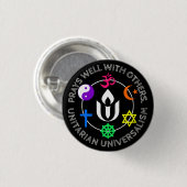 Prays gut mit anderen Unitarian Universalism Sil Button (Vorne & Hinten)