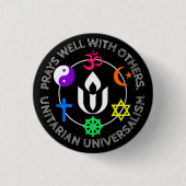 Prays gut mit anderen Unitarian Universalism Sil Button (Vorderseite)