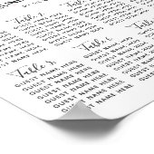 Präzekkulente Hochzeitstisch-Seekarte für Pfirsich Poster (Ecke)