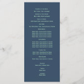 Präzise und Navy Blue Text Design Hochzeitsprogram Programm (Rückseite)