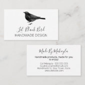 Präzise, weiße, schwarze Vögel handgefertigt Visitenkarte (Vorne/Hinten)