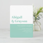 Präzisfarbblock-Hochzeiten Einladung (Stehend Vorderseite)