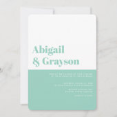 Präzisfarbblock-Hochzeiten Einladung (Vorderseite)