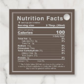 Präzisierter bearbeitungsfähiger Ahornsirup Nährwe Geschenkanhänger (Rückseite)