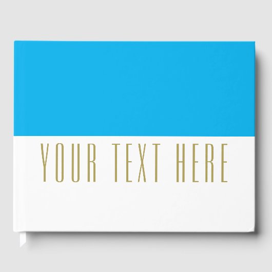 Präzisierter blauer Farbblock auf weißem Text Gästebuch (Vorderseite)