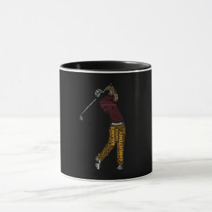 Präzision Balance Konsequenz Golf Typografie Spiel Tasse