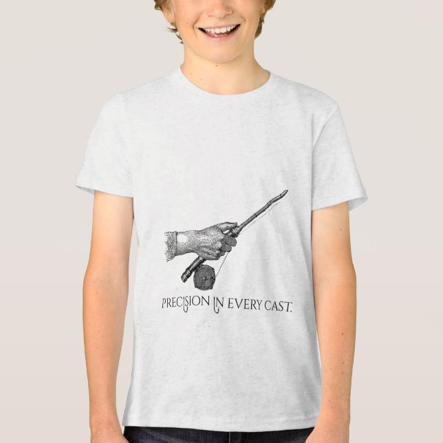 Präzision in jedem Wurf Tri-Blend Shirt (Vorderseite)