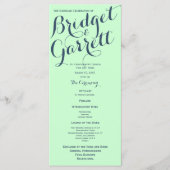 Präzision mit Blue Text Design Hochzeitsprogramm Programm (Vorderseite)