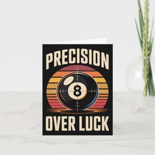 Präzision über Luch 8 Billard Retro Karte (Vorderseite)