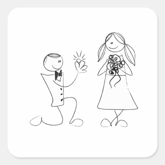 Präzisionsaufkleber für Knie Quadratischer Aufkleber (Vorderseite)