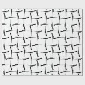 Präzisionskleidung: Jagdmotiv Schwarz/Weiß P Geschenkpapier (Flach)