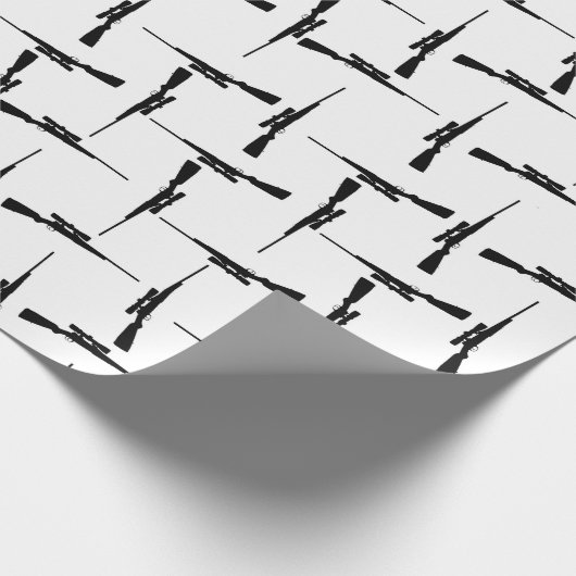 Präzisionskleidung: Jagdmotiv Schwarz/Weiß P Geschenkpapier (Ecke)