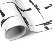 Präzisionskleidung: Jagdmotiv Schwarz/Weiß P Geschenkpapier (Rolleneckpunkt)