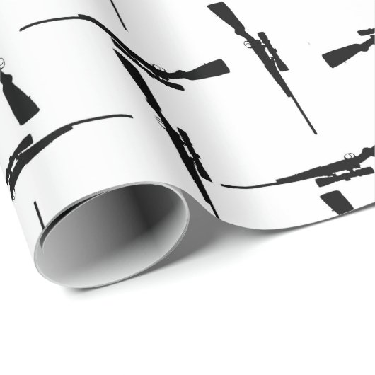 Präzisionskleidung: Jagdmotiv Schwarz/Weiß P Geschenkpapier (Rolleneckpunkt)