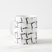 Präzisionskleidung: Jagdmotiv Schwarz/Weiß P Kaffeetasse (Vorderseite Links)