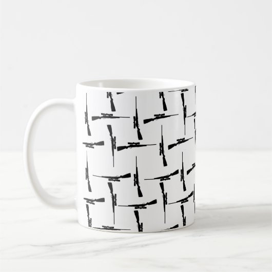 Präzisionskleidung: Jagdmotiv Schwarz/Weiß P Kaffeetasse (Links)