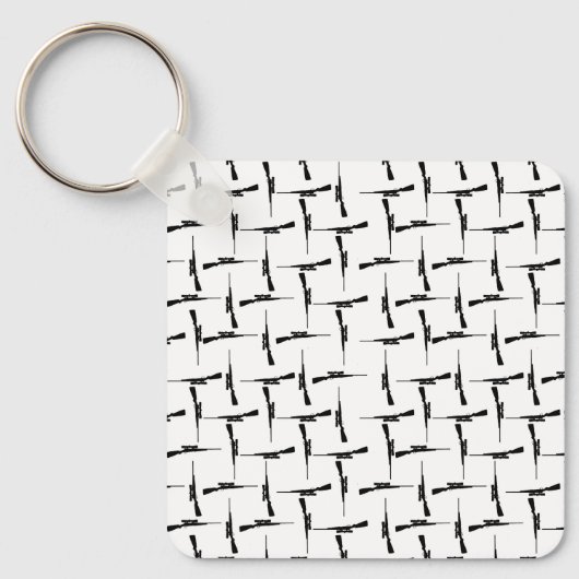 Präzisionskleidung: Jagdmotiv Schwarz/Weiß P Schlüsselanhänger (Vorderseite)