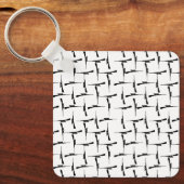 Präzisionskleidung: Jagdmotiv Schwarz/Weiß P Schlüsselanhänger (Vorderseite)