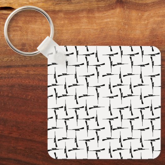 Präzisionskleidung: Jagdmotiv Schwarz/Weiß P Schlüsselanhänger (Vorderseite)