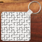 Präzisionskleidung: Jagdmotiv Schwarz/Weiß P Schlüsselanhänger (Rückseite)