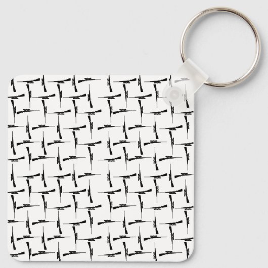 Präzisionskleidung: Jagdmotiv Schwarz/Weiß P Schlüsselanhänger (Rückseite)