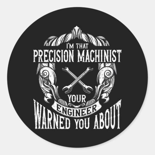 Präzisionsmaschine Runder Aufkleber (Vorderseite)