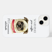 Pre-Coffee Pugnacious Haltung mit Mops Case-Mate iPhone Hülle (Rückseite (Horizontal))