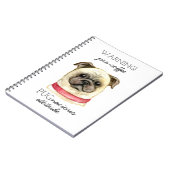 Pre-Coffee Pugnacious Haltung mit Mops Notizblock (Linke Seite)