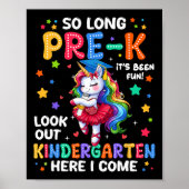 Pre-k Abschluss 2025 Einhorn Girl Kindergarten He Poster (Vorne)