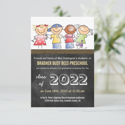 Pre-K Abschluss Class 2022 Einladung (Stehend Vorderseite)