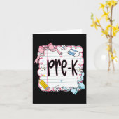 Pre-k Back to School Coquette Bow Notebook Preppy Karte (Gelbe Blume)