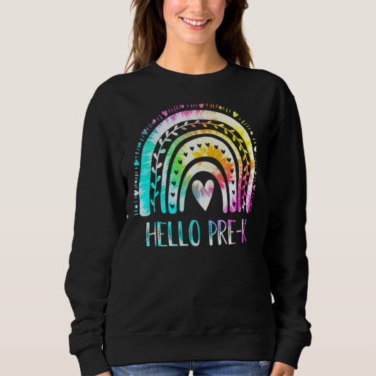 Pre K Back to School Hello Kindergarten Gefärbte K Sweatshirt (Vorderseite)
