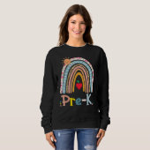 Pre K Boho Rainbow Lehrer Student zurück zur Schul Sweatshirt (Vorne ganz)