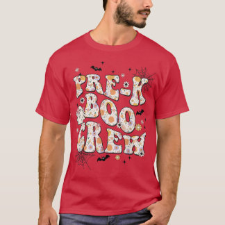 Pre-k Boo Crew Shirt Vintag Groovy Hippie Hallowe